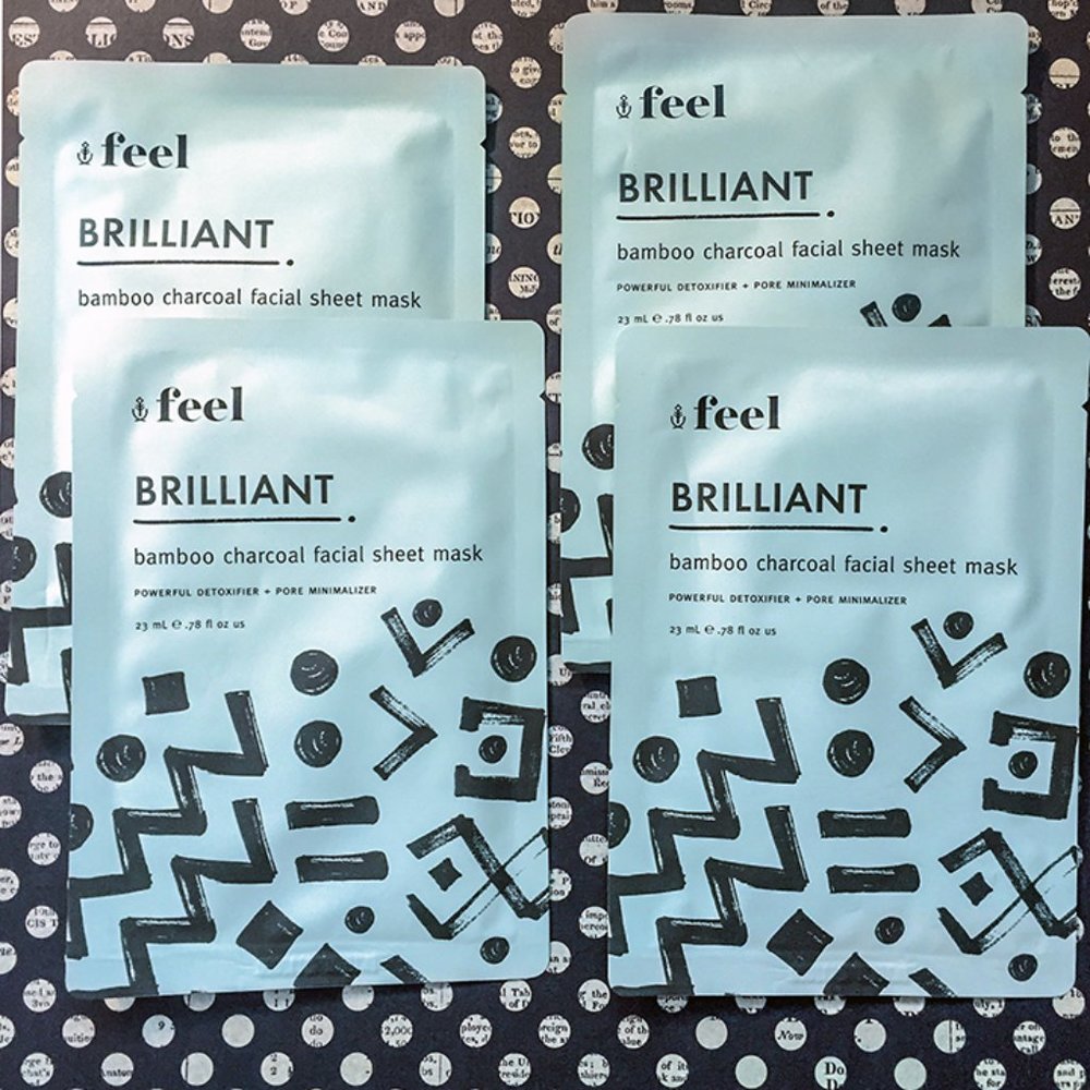 FEEL Brilliant Bamboo Charcoal Sheet Mask (4 set)